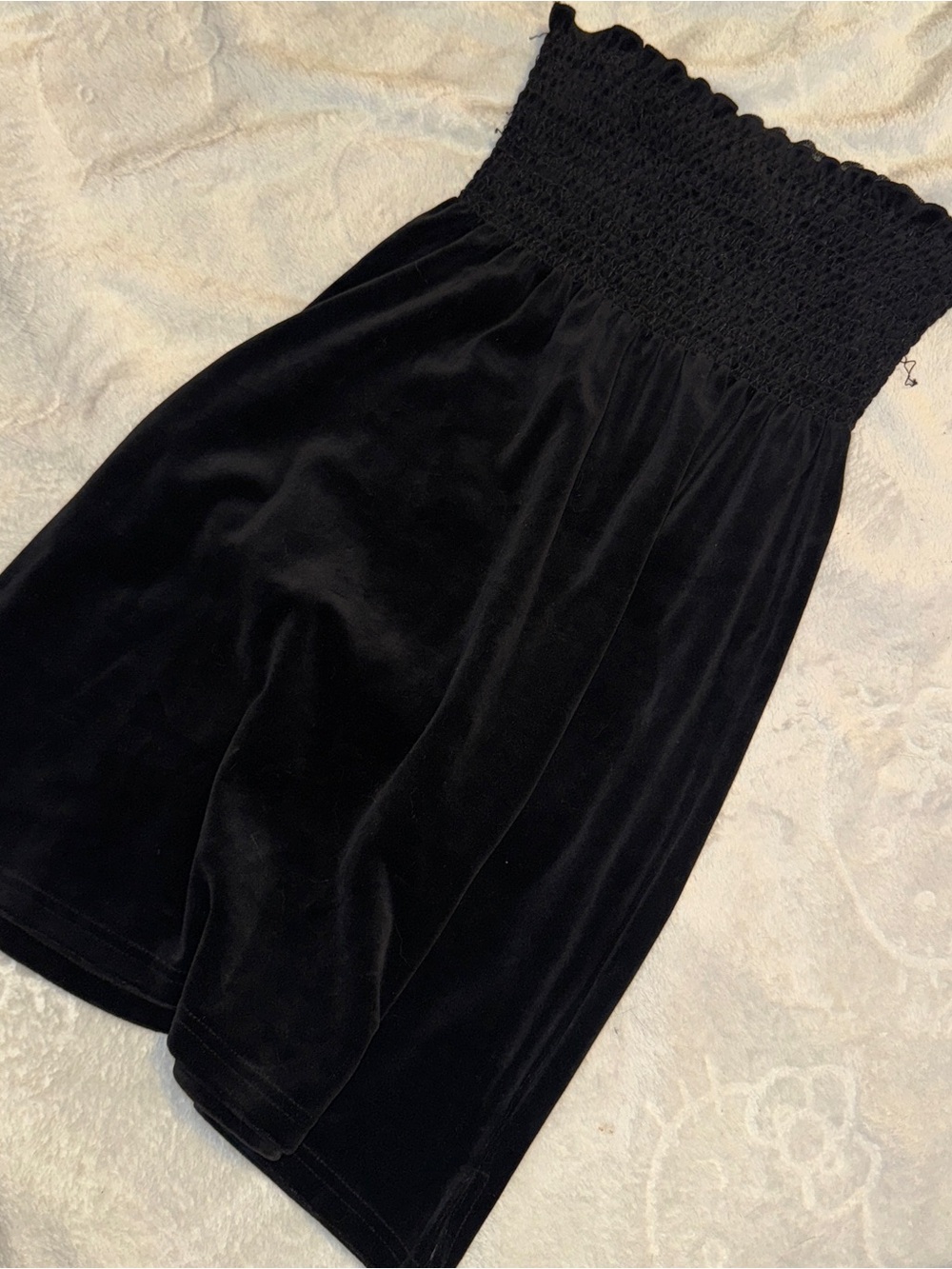 Vintage Juicy Couture Black Smocked Velvet Dress